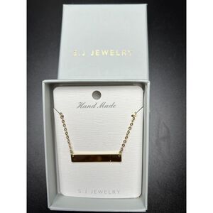 Gold Monogram Bar Necklace